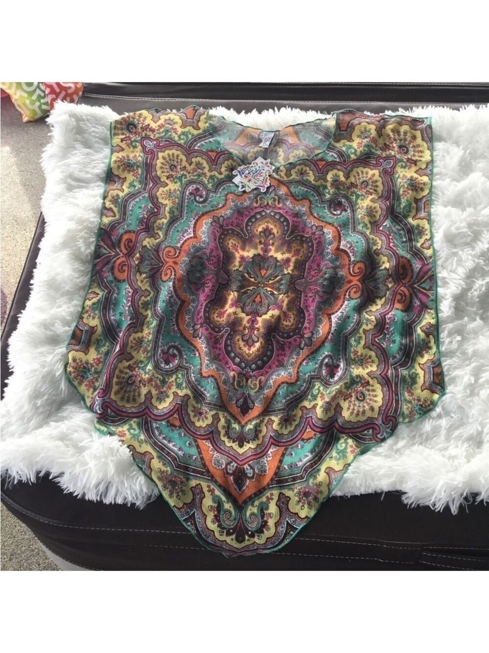 Becca by Rebecca Virtue Woman’s swimsuit coverup M/L Indian paisley print - Picture 4 of 14